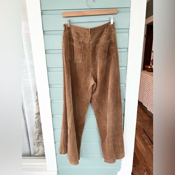 Lost and wander garmentory Alicia wide leg corduroy pants button fly neutral M - Picture 5 of 10